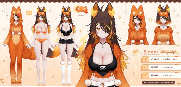 Sinder Sleepy Outfit Character Sheet